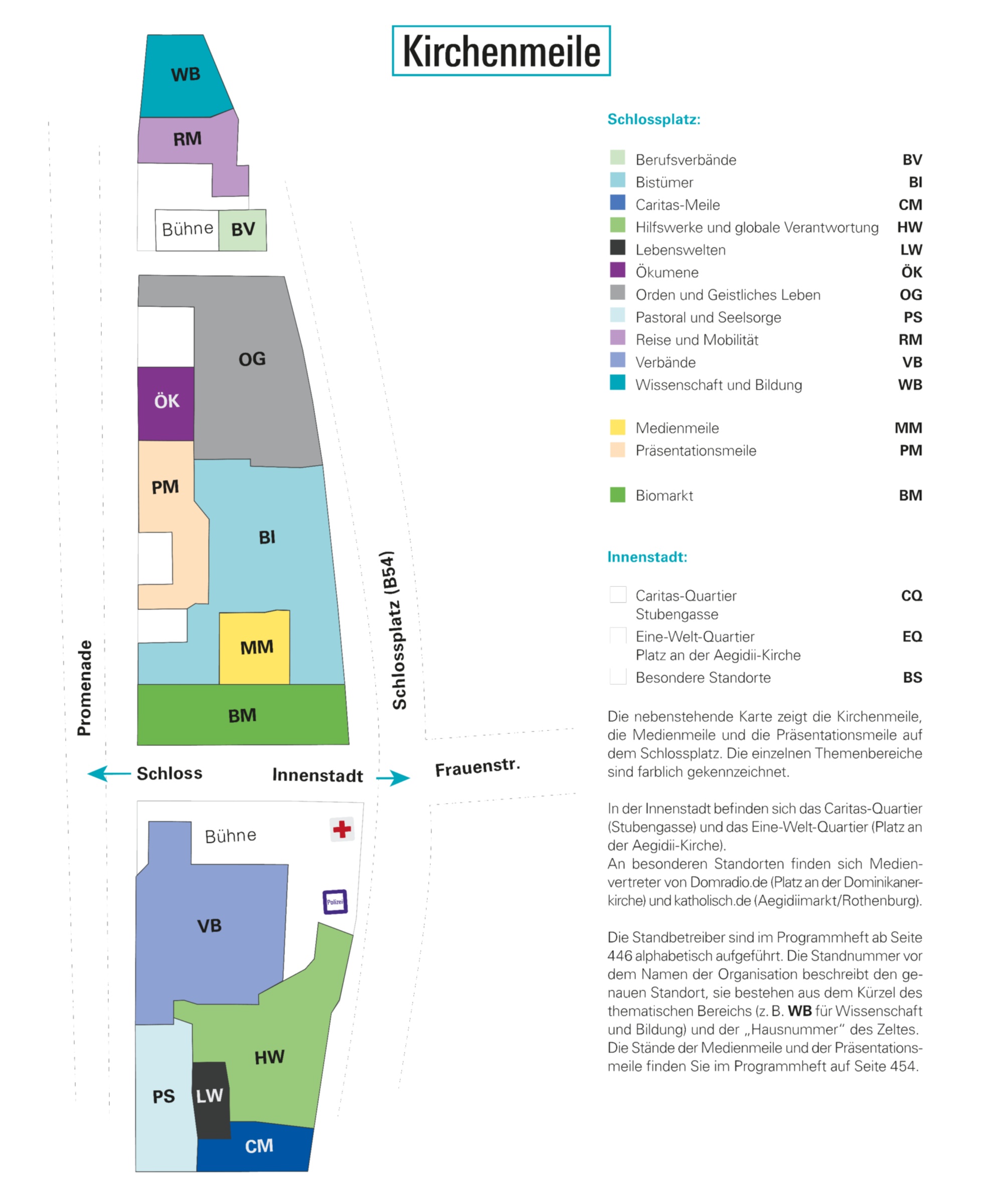 Karte der Kirchenmeile Katholikentag 2018
